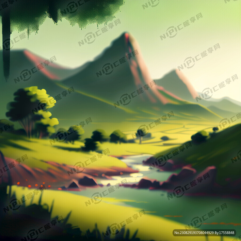 风景图 模糊 深景 背景 绿色