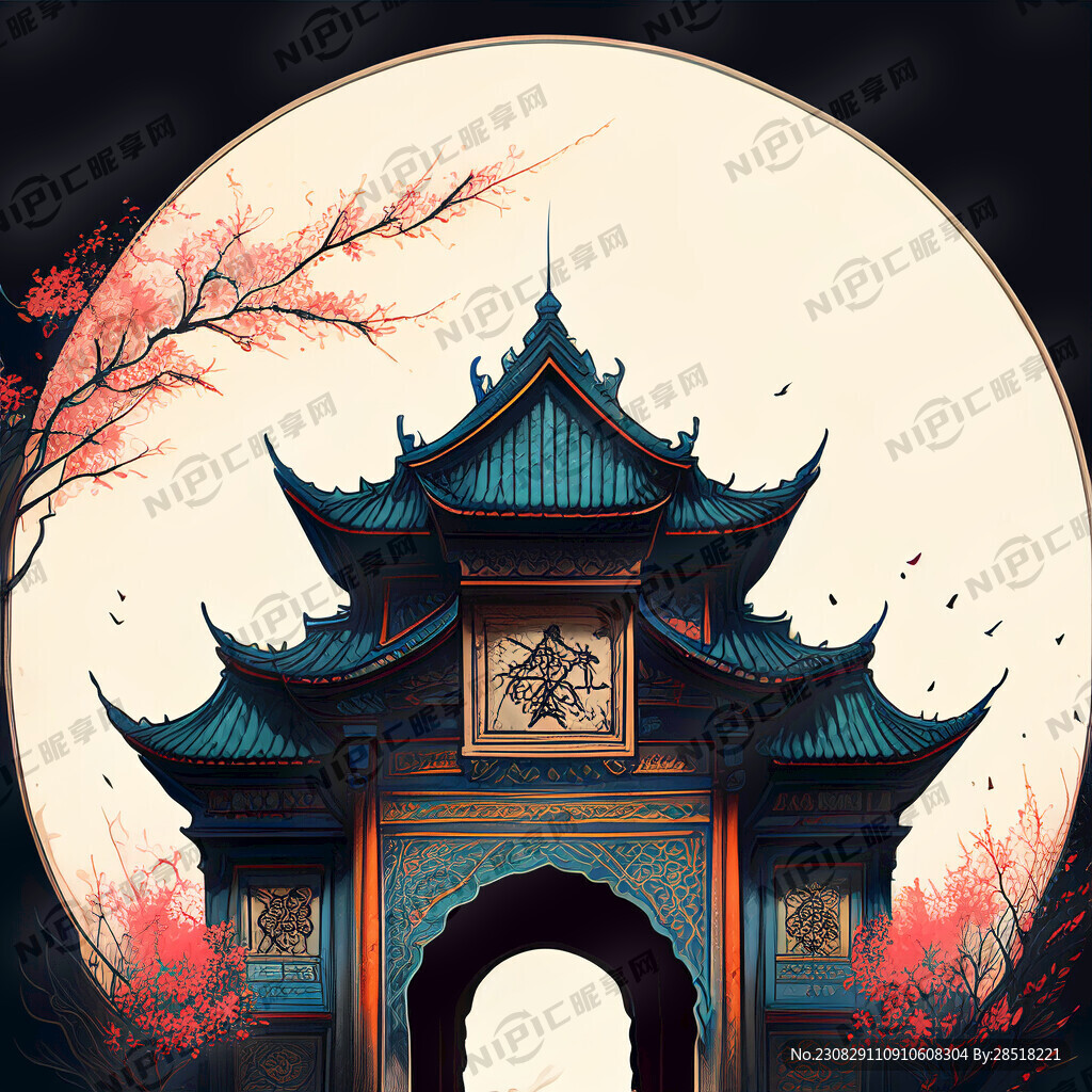 徽派背景建筑古风大侠