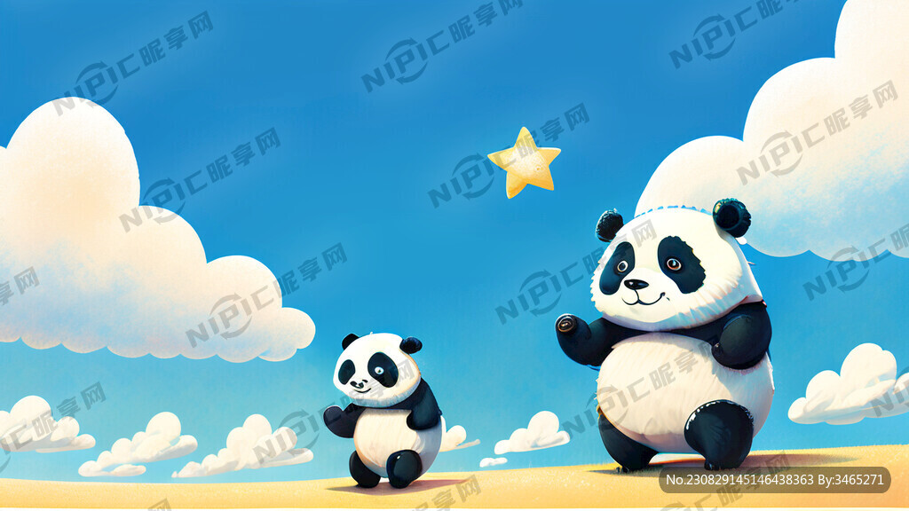 派大星和熊猫一起运动会 很高兴