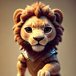 小狮子，可爱小狮子，拟人化，CG渲染，电影质感，高清，3D模型，铠甲，战斗