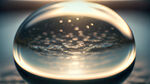 透明水球，镭射光，完美光影，微距拍摄，构图层次丰富
