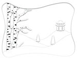 插画树木森林简约剪影海报