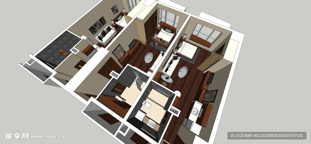 店式公寓公寓设计模型