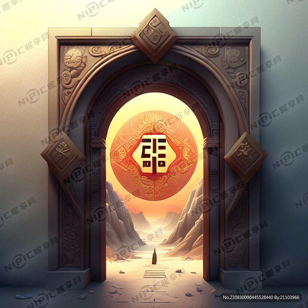 AI创作图五福临门nipic.com-昵图网