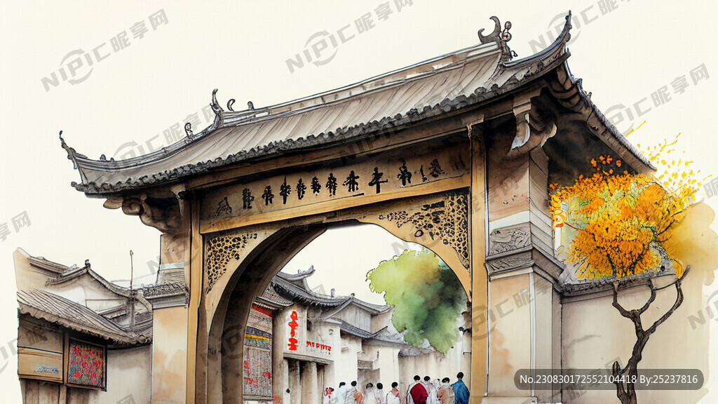 跨街龙门架 傣族拉祜族佤族元素