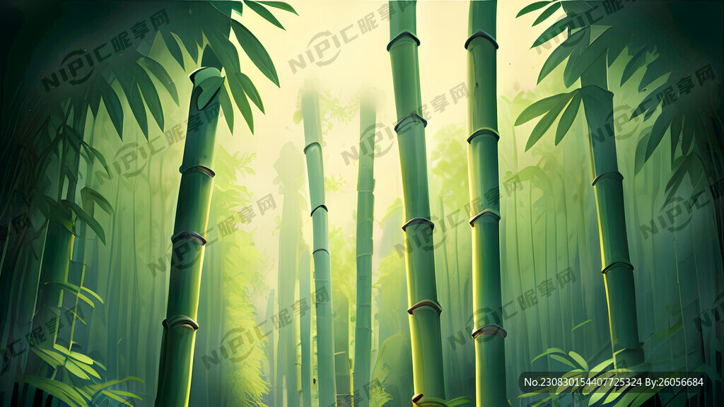 竹林竹子小路绿色护眼风景