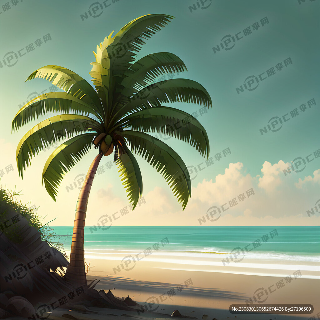 海边椰子  树