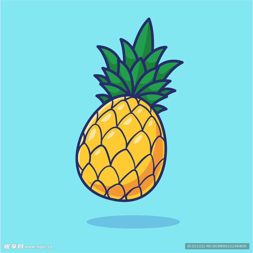鳳梨可愛手繪插畫水果, 鳳梨剪貼畫, 菠蘿蛋糕, 動畫片素材圖案，PSD和PNG圖片免費下載