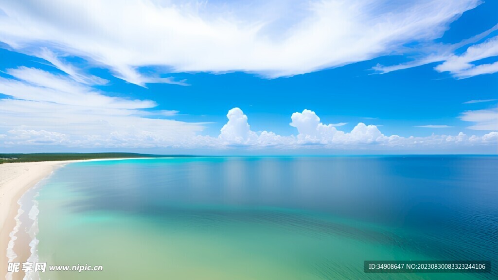 水天相接的海景