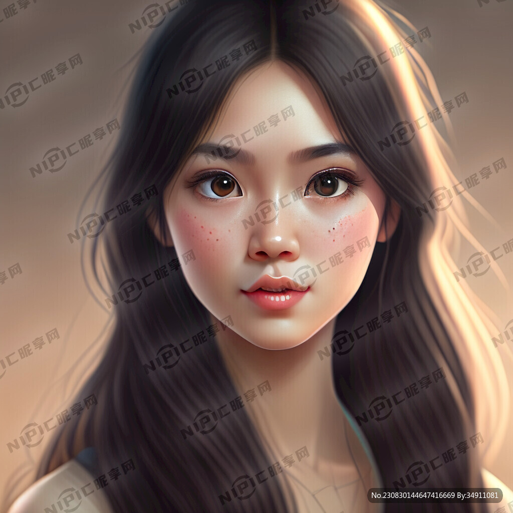 大眼睛长发可爱美女头像