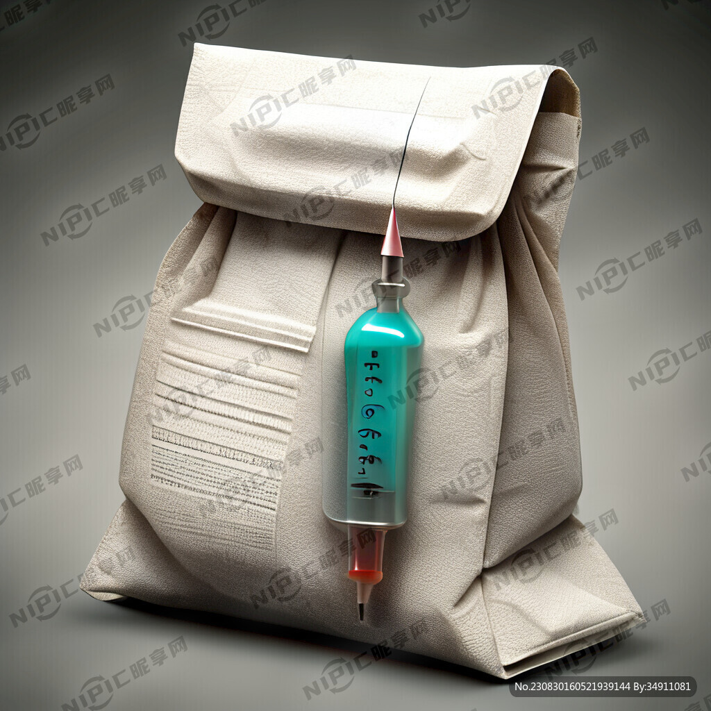 发布袋子里有一个医用针筒