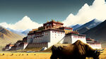 西藏元素，西藏乡村，牦牛，西藏建筑，西藏春天，西藏山水，西藏春耕