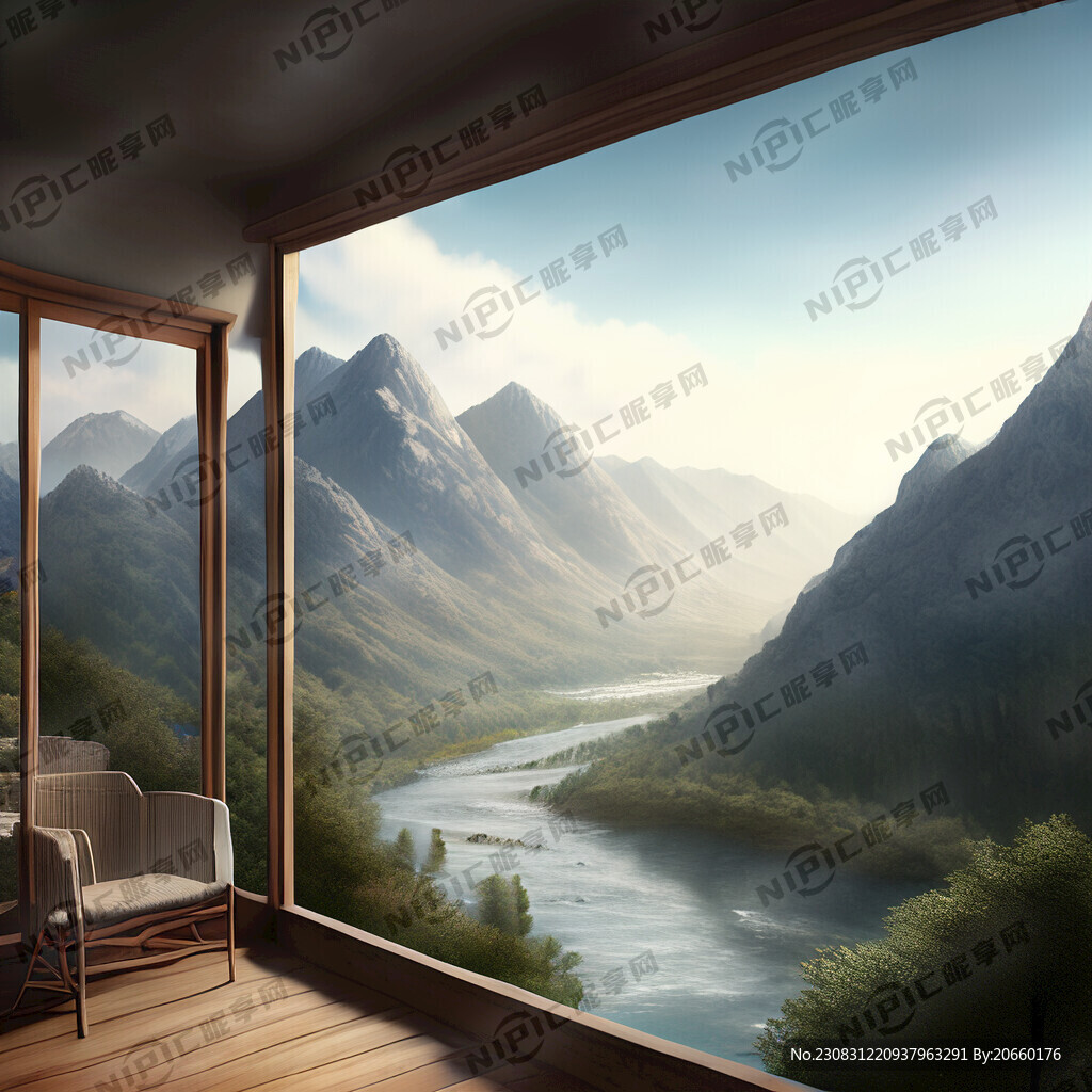 阳台外面是山壮丽山河