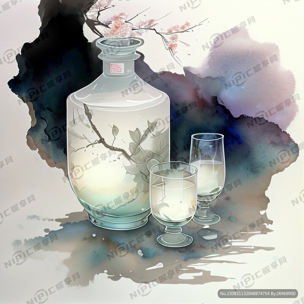 白酒透明感中国风