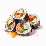 寿司插画素材