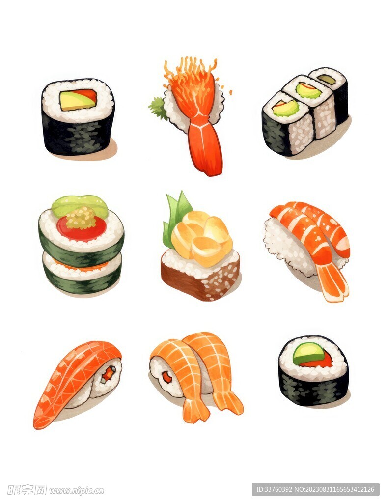 寿司插画素材