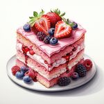 蛋糕手绘插画