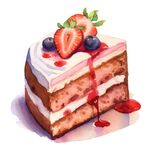 蛋糕手绘插画