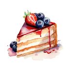 蛋糕手绘插画