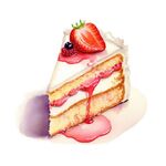 蛋糕手绘插画