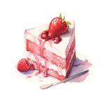 蛋糕手绘插画