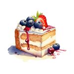 蛋糕手绘插画