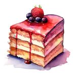 蛋糕手绘插画