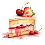 蛋糕手绘插画