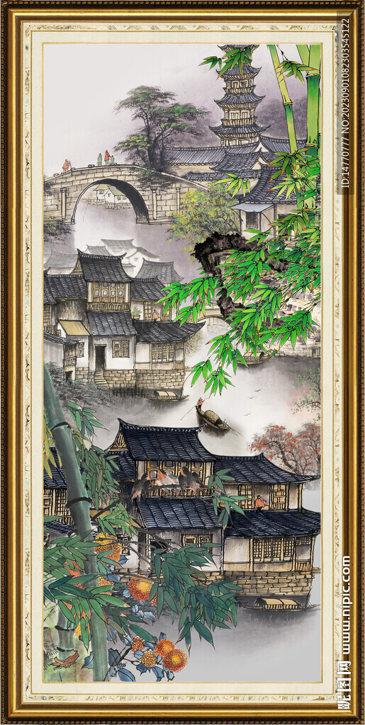 竹子国画 