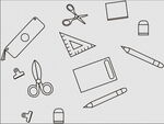 文具简约线条画