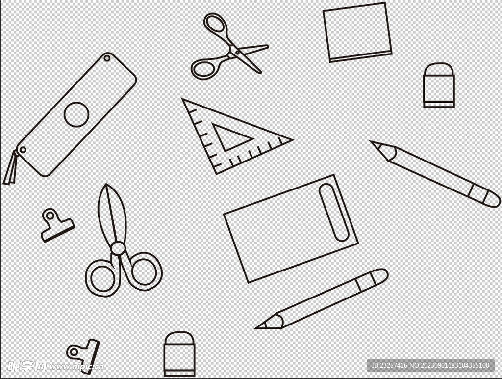 文具简约线条画