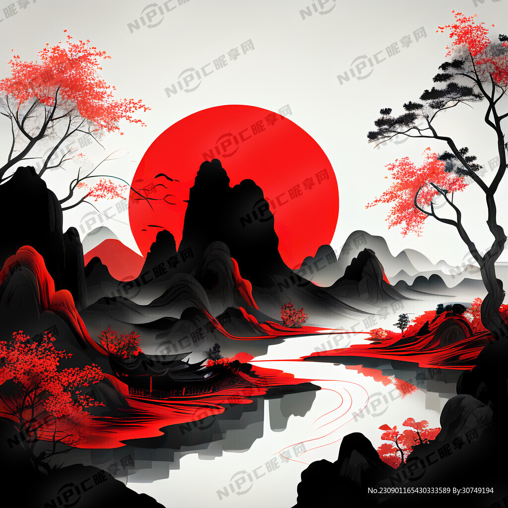 黑色红色白色背景