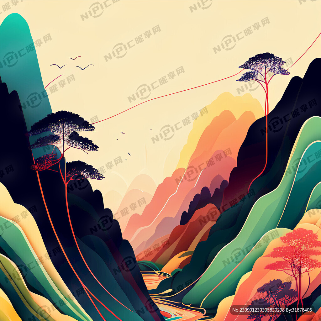 多彩线条背景