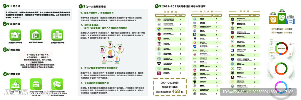 四折页 学校宣传单 手册  