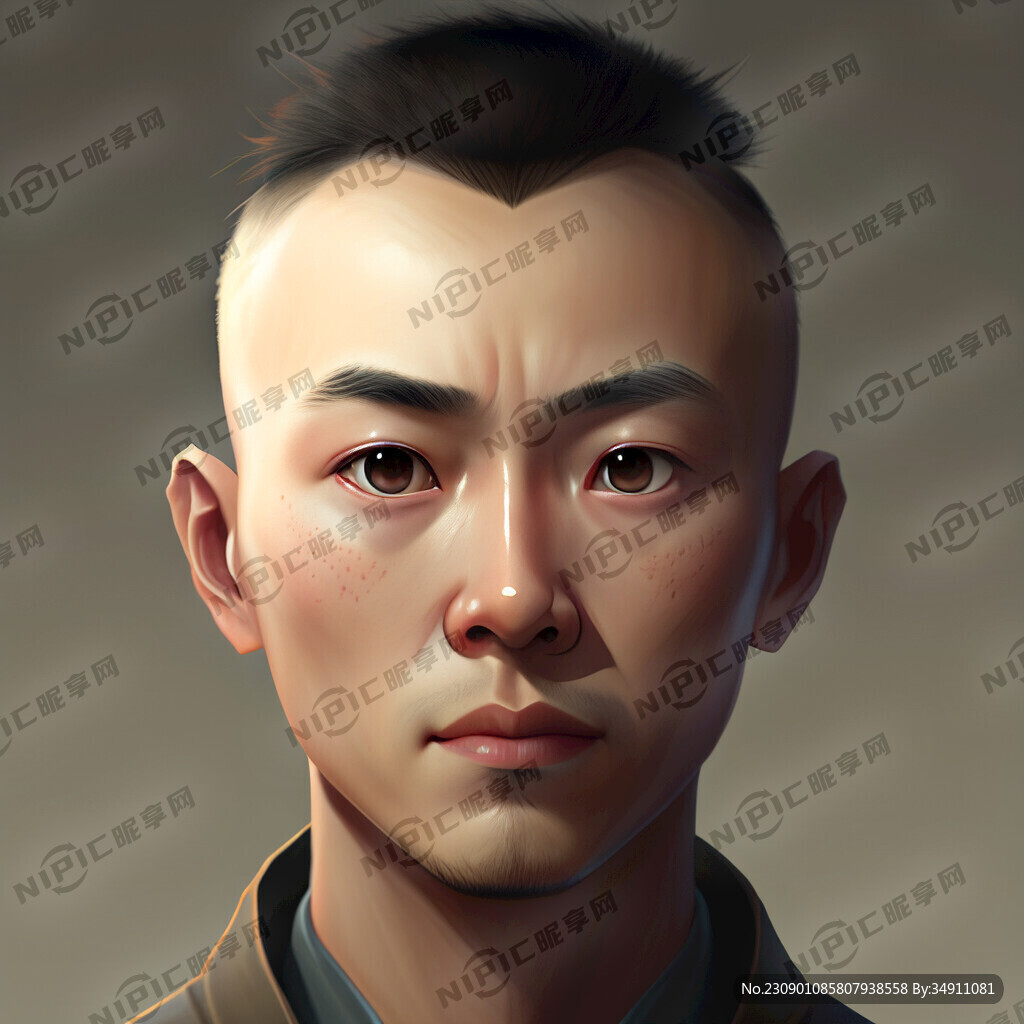 正义的平头小眼睛男人头像