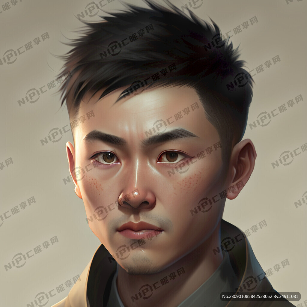 正义的短发小眼睛男人头像