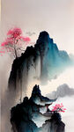 游戏梦幻唯美新中式风景，超高清，细节刻画，沐浴在花瓣里满天花瓣，飘渺电影般环境，明亮清晰