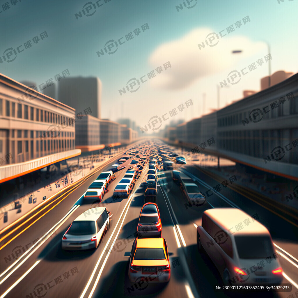 交通拥堵的道路 真实感 高清
