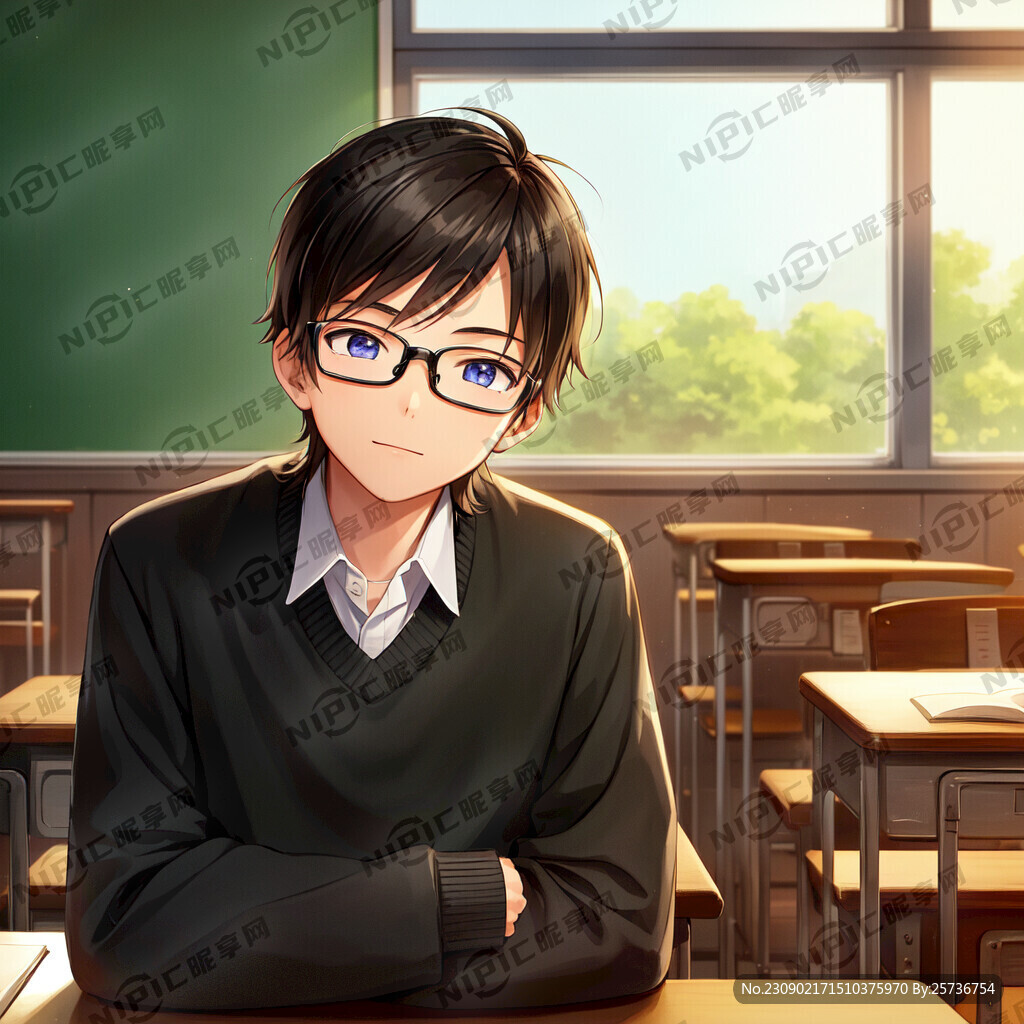 教室背景 十岁男孩 寸头