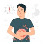 扁平化生病人物插画图片