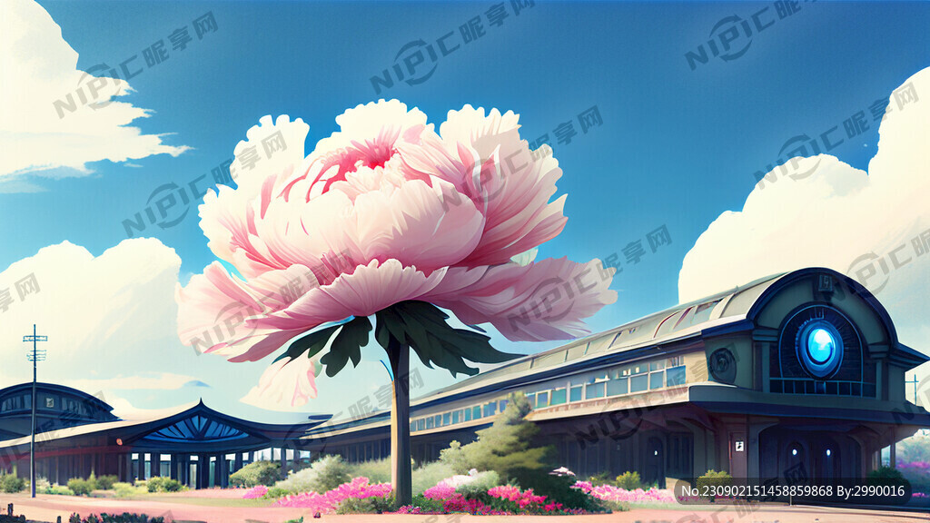 和谐号 牡丹 铁路 蓝天