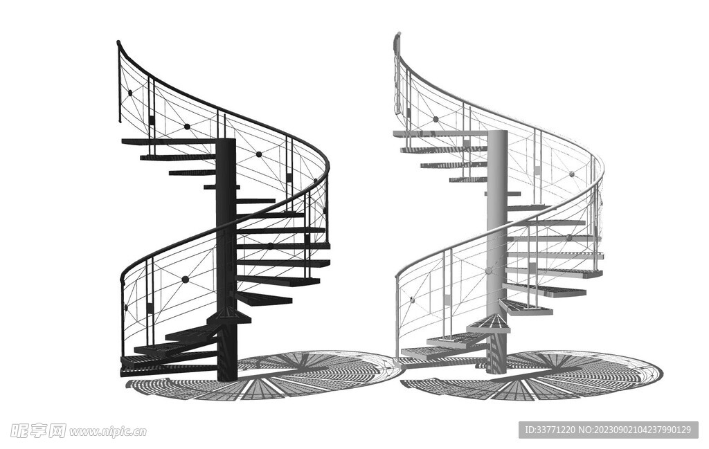 铁艺旋转楼梯模型
