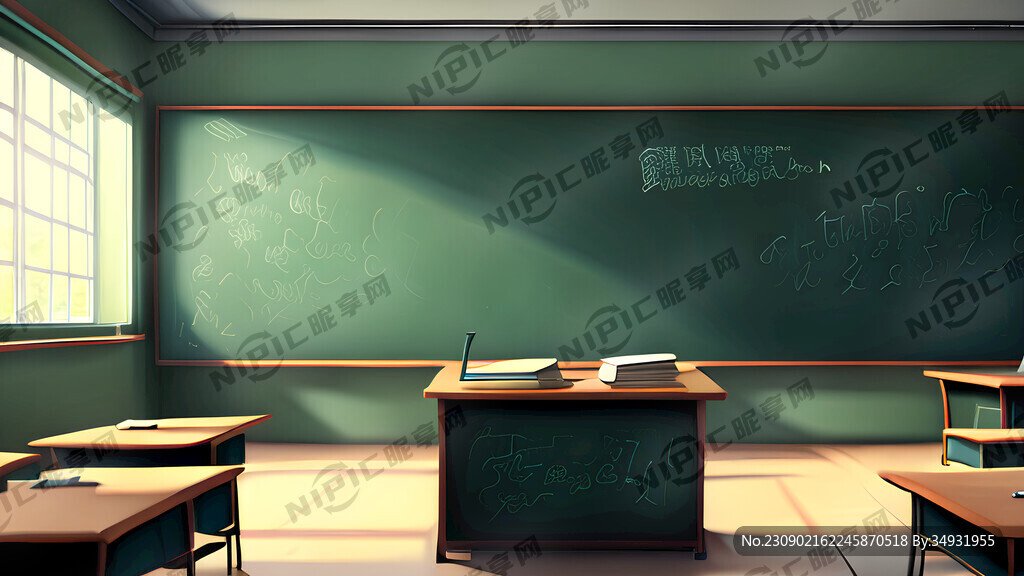 教室讲台 长绿黑板