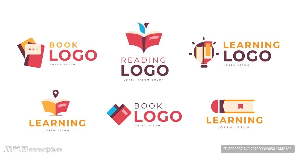 书籍电子书矢量LOGO元素