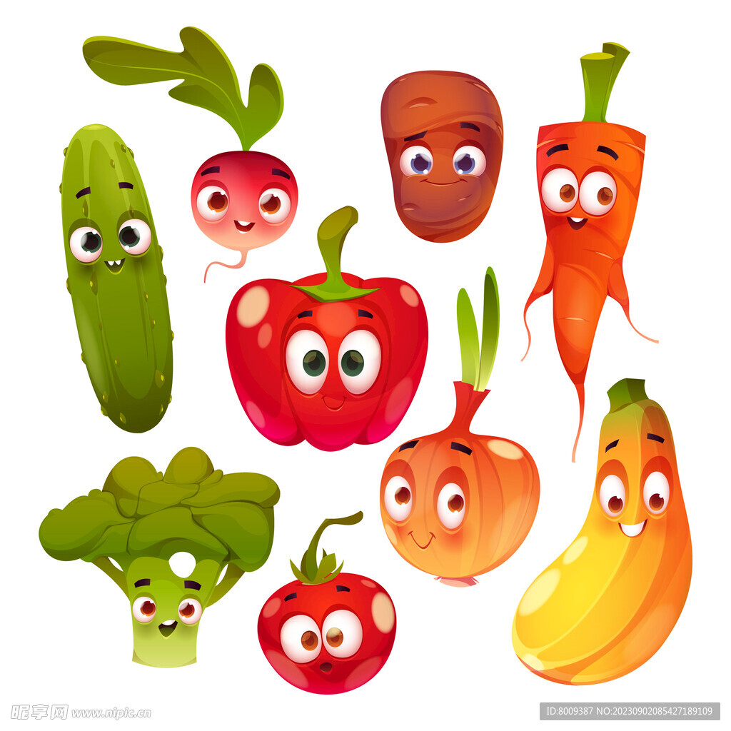 可爱卡通蔬菜元素