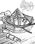 粽子白描