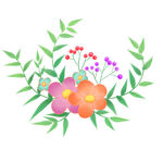 手绘彩色扁平花朵图片
