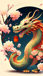 能够体现中国龙年春节的喜庆图片，要可爱卡通风格