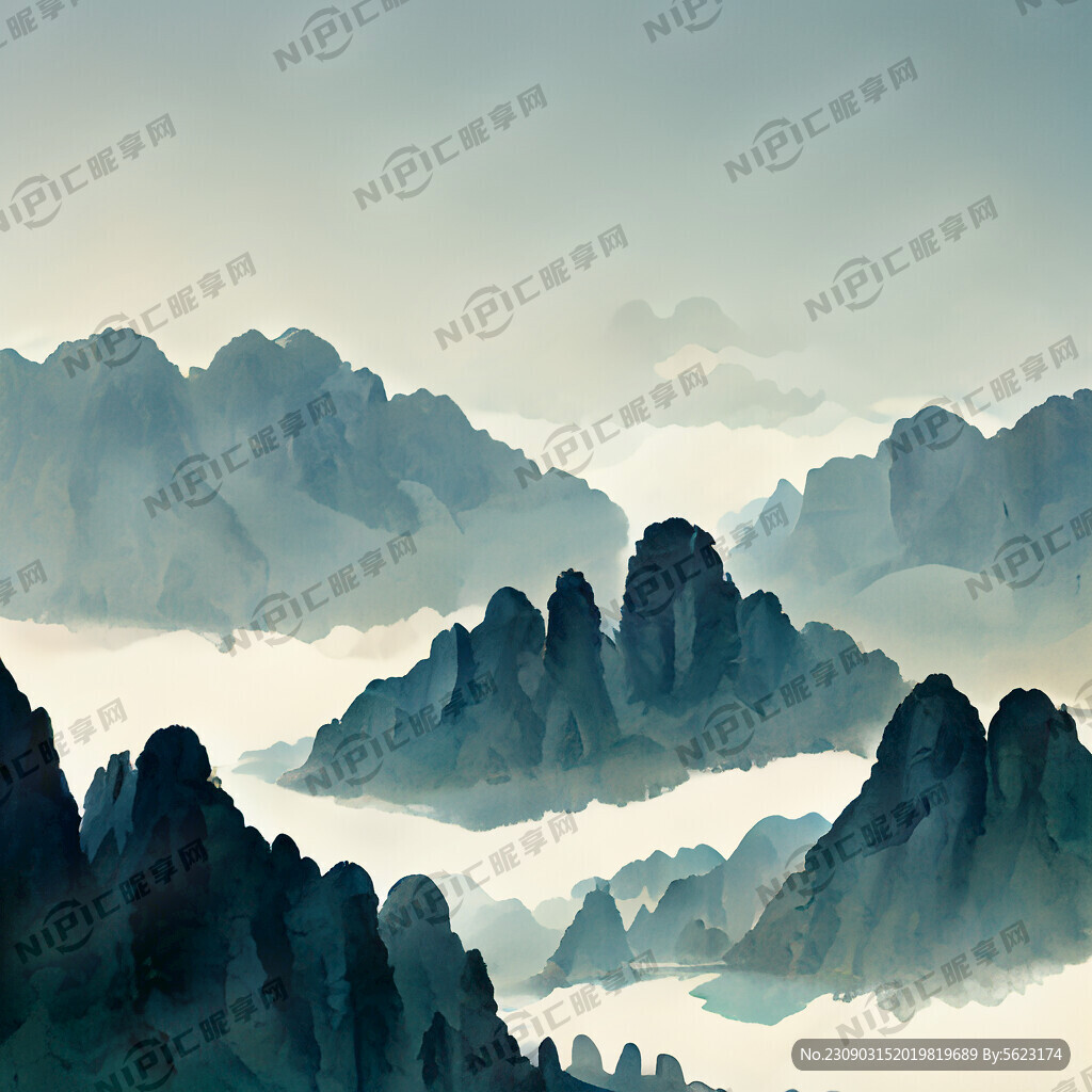 贵州山水风景概念插画