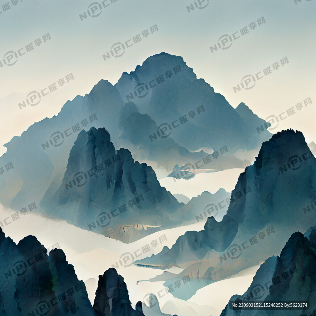 贵州山水风景概念插画